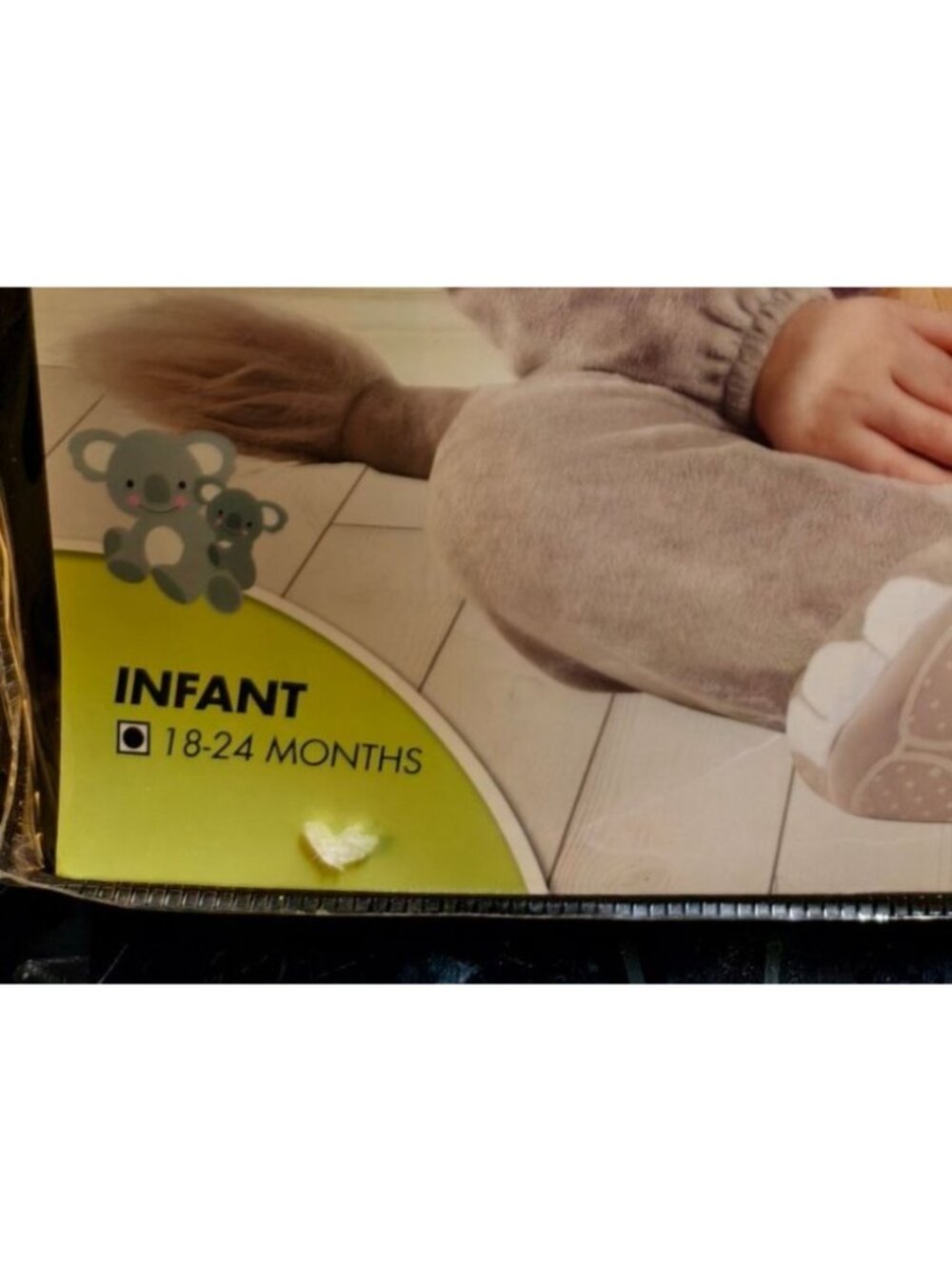 Spirit Halloween Lil Elephant Baby Costume 18-24 Months Hood Tail Peanut Prop - Picture 4 of 5
